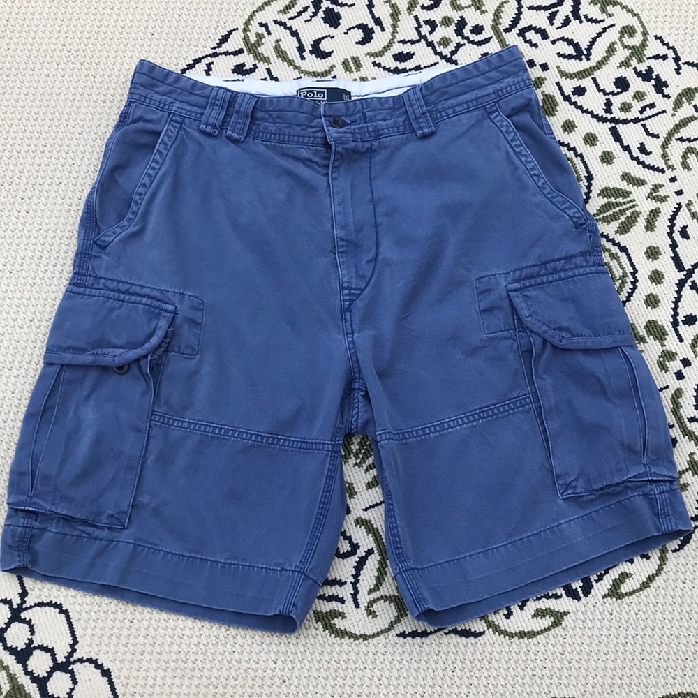 Polo by Ralph Lauren blue cargo shorts. Size 34.